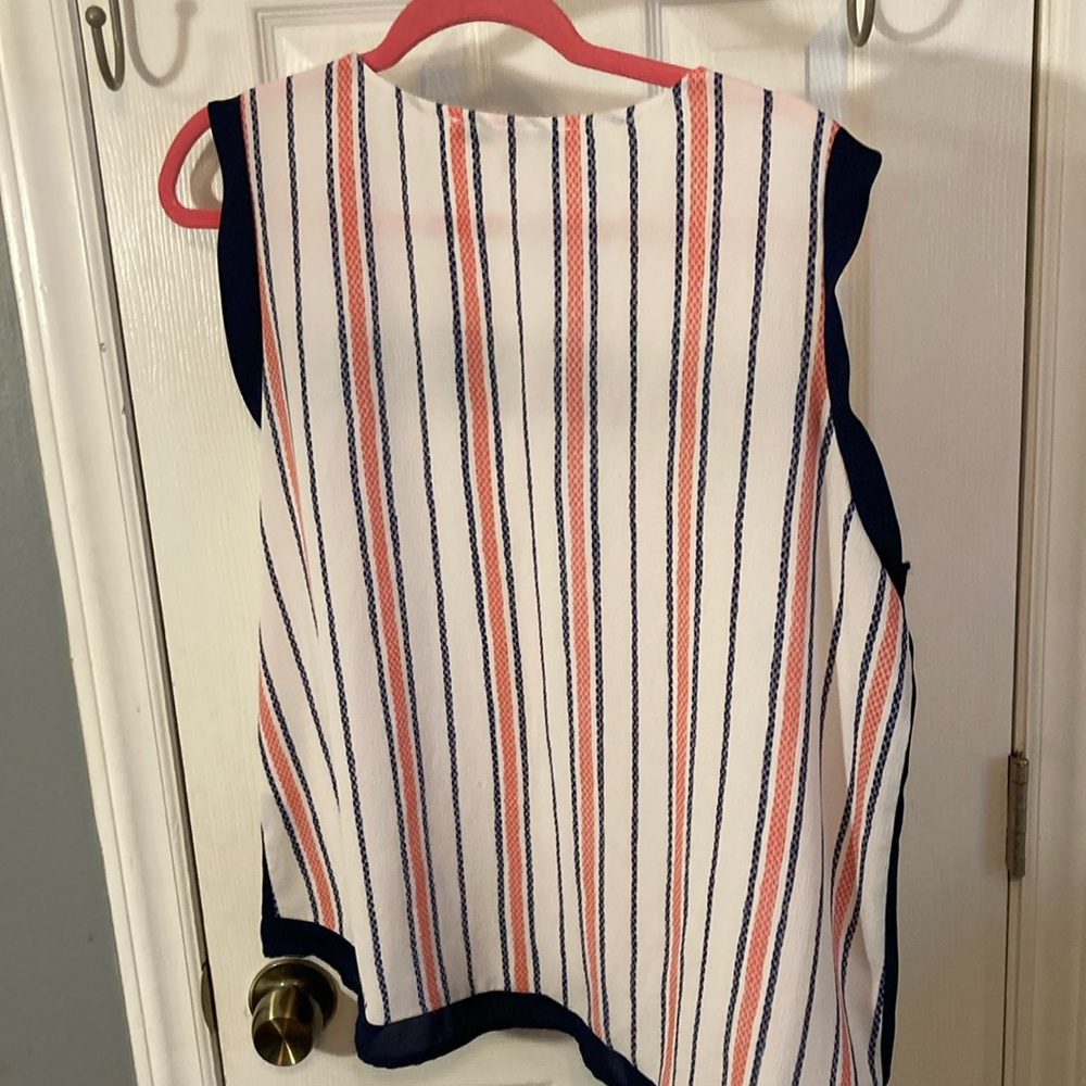 Collective Concepts Coral and Navy Striped Top Size XXL - Picture 4 of 4